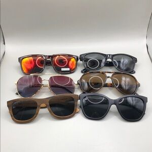 Bundle 6 classic square aviator pilot sunglasses various brands.